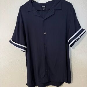 Reiss/Che  Valbonne Navy Short Sleeve Shirt Men's Size XL